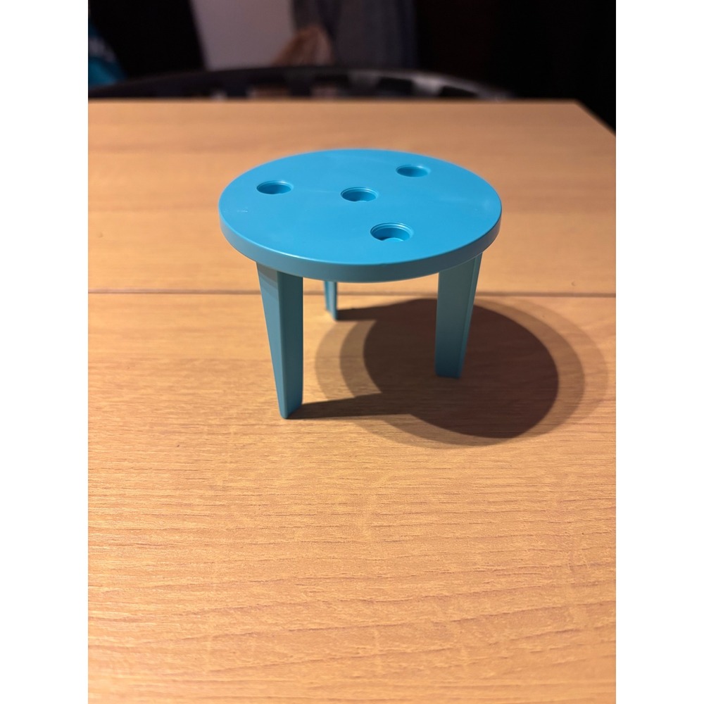 Barbie Replacement Blue Plastic Round Table Stool Dream Camper Accessory